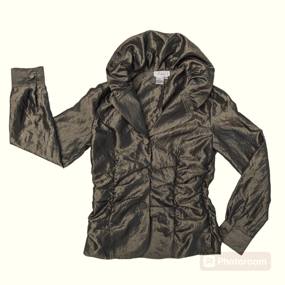 Puli evening jacket metallic green formal size 8